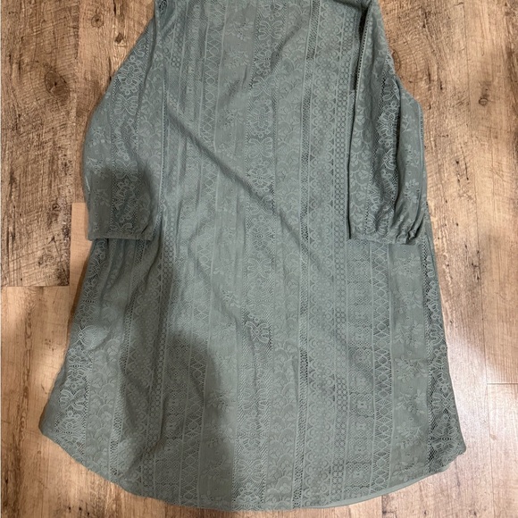 Eyeshadow Green Lace Boho Tunic Dress Size 1X) - Picture 2 of 4